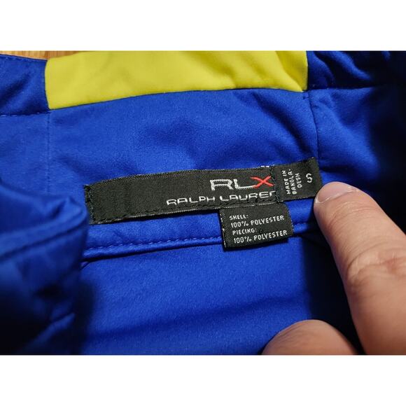 Ralph Lauren RLX Blue Yellow Full Zip Windbreaker Golf Jacket Sports Men's Small - Picture 4 of 8